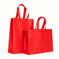 Échantillon Gratuit Sacs de Courses Réutilisables en Tissu Non Tissé Rouge Personnalisés avec Logo, Motif ou Lettre pour Cadeaux