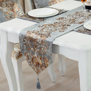 Concorso da tavolo da pranzo con stampa floreale retrò <span class=keywords><strong>blu</strong></span> 13x228 pollici con tecnica intrecciata per festa in <span class=keywords><strong>cucina</strong></span> a casa decorazioni natalizie per matrimonio - Product Image 3
