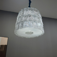 Lustres d'ingénierie hôtelière modernes personnalisés, luminaires suspendus en verre de luxe pour la décoration de projets hôteliers