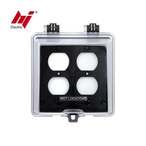 Clear Plastic Weatherproof 2 Gang Electrical Enclosure Outdoor Receptacle Protector Box