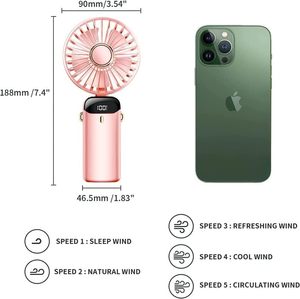 Nuevo Ventilador Portátil Mini Recargable, Ventilador de Mano con Logotipo Personalizado, Pequeño Ventilador de Mano con Carga USB, Venta al Por Mayor - Product Image 2