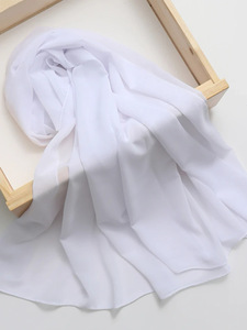 MT001 Malaysian Cross-border Ethnic Style High-quality Solid Color Crumpled Chiffon Headscarf with Straight Edges - Product Image 6