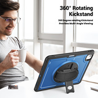 Étui pour tablette avec sangle de maintien pour iPad Air 13 2024 2025 3ème 4ème génération, support pour stylet intégré, rotation à 360°, étui antichoc