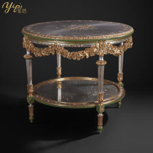 โต๊ะกลมลายดอกไม้สไตล์คลาสสิกสำหรับห้องนั่งเล่น ขนาด 1 เมตร รุ่น <span class=keywords><strong>Yips</strong></span> LD-1603-1379 Rose Princess Series วาดลายด้วยมือ - Product Image 2