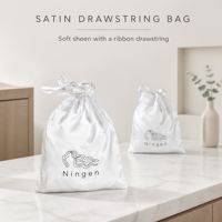 Sac en satin avec cordon de serrage, impression de logo personnalisé, pochette à bijoux, sac cadeau blanc pour mariage, vente en gros, emballage de détail