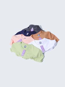 Fabricantes de ropa Custom Summer New Arrivals 210 Gramos Minimalista Color sólido Cuello redondo Camiseta de manga corta para hombres - Product Image 4