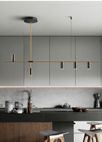 Lustre Led suspendu en métal doré, design moderne, éclairage d'intérieur, Luminaire décoratif de plafond, idéal pour une cuisine ou une salle à manger