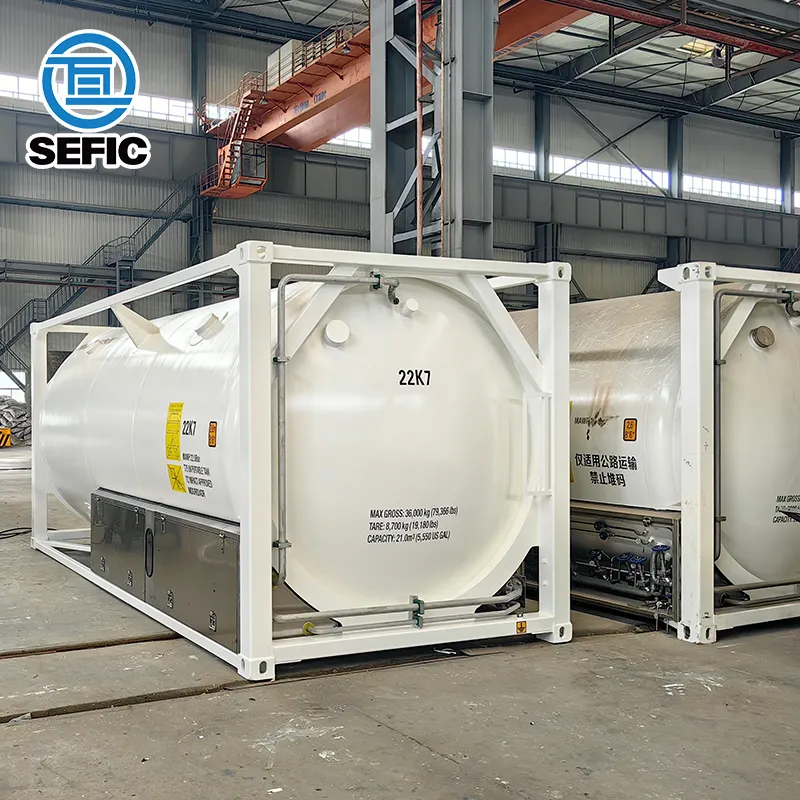 Acciaio inossidabile T75 Liquid LOX LAR LIN LCO2 LNG Container Container 20FT serbatoio criogenico ISO Tank Container