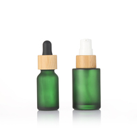 Contenants cosmétiques écologiques en bambou, flacon pompe en verre vert mat