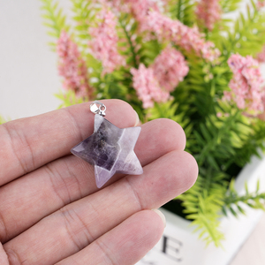 Pierre précieuse bleue Sodalite forme <span class=keywords><strong>d</strong></span>'étoile pendentif en pierre naturelle nouveau Style cadeau pour enfants numéro de lune avec <span class=keywords><strong>diamant</strong></span> Quartz améthyste - Product Image 6