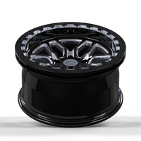 S3-00033 18-24 Llantas de Aluminio Forjado Personalizadas con Acabado Negro Brillante, Borde Mecanizado, Diseño Deep Dish, Estándar DOT para F150 Raptor