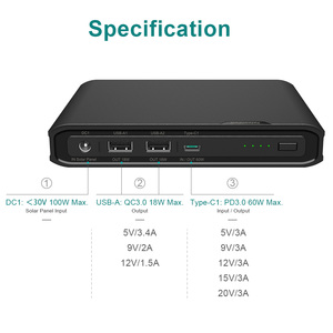 18650 sạc pin lithium gói pin lithium 14.4V 5200mAh lithium có thể sạc lại pin với DC USB Loại C - Product Image 4