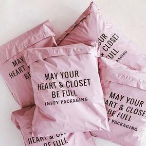 Sacs d'expédition express biodégradables en polyéthylène basse densité (LDPE) rose, personnalisés, pour vêtements, avec impression de logo, pour supermarchés et expositions - Product Image 3