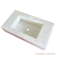 Vasque de salle de bain moderne et luxueuse en granit blanc brillant, finition polie, résistante à l'eau, facile à nettoyer, pour salle à manger, hôtel, salle de bain, maison
