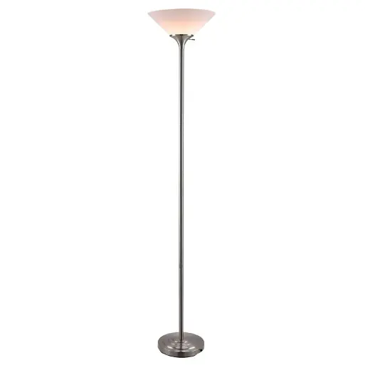 Modern Tall Torch Lamp for Living Room Corner Bedroom Office, Stainless Steel 71' Uplight Task Standing Floor Lamp with LED Bulb