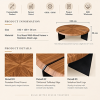 Table basse ronde moderne minimaliste avec pieds en acier inoxydable, design créatif, mobilier de salon, fabrication OEM ODM directe d'usine
