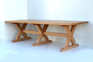 Khai hoang gỗ bàn ăn x Bảng chân handmade mộc mạc tái chế nhà bếp bàn ăn với x chân để bán - Product Image 5