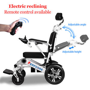 Fauteuil roulant pliant automatique inclinable électrique en aluminium léger portatif fauteuil roulant de voyage motorisé pour les personnes âgées - Product Image 5