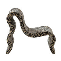 Fauteuil d'appoint moderne et élégant à motif zèbre, grand fauteuil de salon en bois noir et blanc à motif zèbre, en vente
