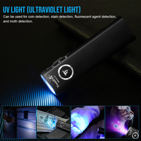 Linterna LED Plana Magnética 3 en 1 MINIX3SC 1100LM con Luz Blanca Cálida, Luz UV y Batería de 1500mAh con USB C para Uso Diario