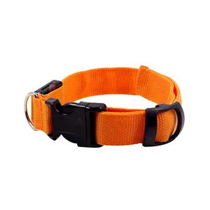 High Quality Rechargeable Light Up Dog Collar Nylon Adjustable Pet Collars