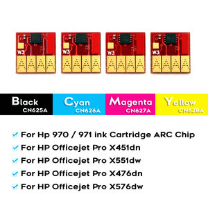 Puces permanentes BOMA pour HP970XL 971XL 970 971 ARC pour imprimantes <span class=keywords><strong>HP</strong></span> Officejet Pro X451dn X451dw X476dn X476dw X551dw X576dw MFP - Product Image 3