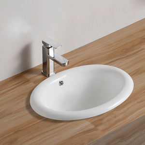 Lavabo de Baño de Cerámica Ovalado Semiempotrado de Alta Calidad MUBI, Moderno, Fácil de Limpiar, con Garantía de 2 Años - Product Image 3