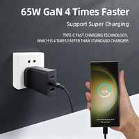 UK Plug 65W PD Chargeur 3 Ports EP-T6530 Super Fast Charger USB-C PD Power Adapter Trio pour Samsung Galaxy S22 S23 S24 Ultra