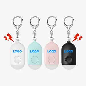 Security self defense alarm Emergency elderly personal alarm Colorful led flashlight 130db sound keychain alarm