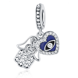 มือเงิน S925ของฟาติมาเสน่ห์เซอร์โคเนียจี้ตาปีศาจเครื่องประดับผู้หญิงที่งดงามสำหรับการทำกำไล - Product Image 5