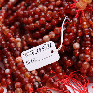 Perles en vrac WENCHI en agate et cornaline naturelles de 1 carat pour la fabrication de bijoux, taille brillante, 8 mm et 3 mm de hauteur - Product Image 3