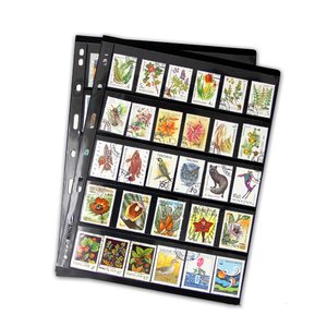 Pack professionnel en plastique sans acide PET clair 9 trous Standard Page Fit timbre <span class=keywords><strong>Album</strong></span> liant 5 poches <span class=keywords><strong>Pages</strong></span> pour les collectionneurs de <span class=keywords><strong>timbres</strong></span> - Product Image 1