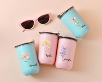 Tasses de voyage isothermes personnalisées de 300 ml, gobelet unique avec fleur de naissance, superbes cadeaux personnalisés pour toutes les occasions