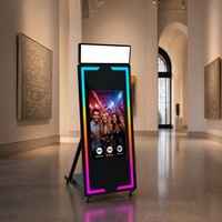 Machine Photobooth Miroir Magique Carré Tendance avec Écran Tactile 43 Pouces pour Événements