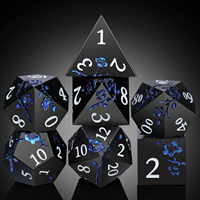 Dés en métal D&D, 7 pièces, or et violet, carrés, 16 mm, dés à fleurs DND pour jeux de table