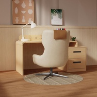 Bureau minimaliste moderne avec deux tiroirs et une étagère ouverte pour usage domestique ou professionnel, design ergonomique