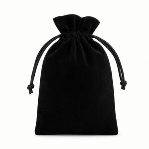 Pochette en velours violet exclusif avec cordon de serrage, sac d'emballage pour bijoux avec logo personnalisé pour les petites entreprises, cadeaux haut de gamme - Product Image 1