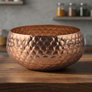 Cuenco Color cobre Acero inoxidable Frutero Decoración de metal Mezcla Cuenco de forma redonda a precio mayorista - Product Image 3