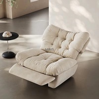 Fauteuil de massage électrique moderne et réglable, pivotant et inclinable, en tissu doux, pour salon, chambre ou bureau