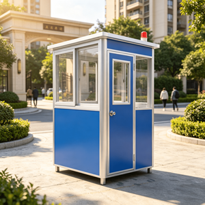 Caseta de Guardia Blanca Prefabricada, Caseta de Seguridad de Acero con Panel Sándwich, Caseta de Vigilancia Exterior con Ventana Transparente - Product Image 1