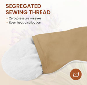 Masque pour les yeux occultant 100% coton sans pression, thérapie parfumée à la lavande au micro-ondes pour voyage, méditation, soulagement de l'<span class=keywords><strong>insomnie</strong></span> - Product Image 2