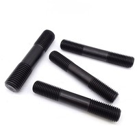 35CrMo High-strength Double-ended Flat Head Stud Grade 8.8 Blackened Threaded Rod Nuts QS Brand Model 976 Hebei Origin Stock