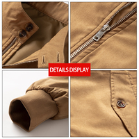 Blouson Bomber Professionnel à Col Montant 490g 100% Polyester Entièrement Zippé Impression DTF Logo Personnalisé Coupe-Vent pour Vente en Gros aux Entreprises