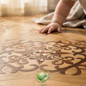 Parquet en bois classique à motifs, design artistique, en stock, carreaux carrés en teck et chêne - Product Image 4