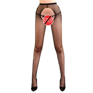 Chaussettes à la taille collants bas personnalité féminine adulte Fun chaussettes de base grande maille ouverte chaussettes résille