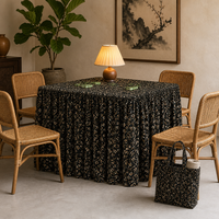 Nappe florale de Noël carrée, couverture de table de mahjong, ensemble cadeau, nappe plissée pour salle de jeux et table à manger