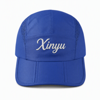 Casquette 5 panneaux imperméable à séchage rapide, réglable, respirante, en maille, pour la course, à visière plate, légère, unisexe, pour la plage et la pêche