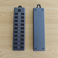 Station de charge USB 20 ports en alliage d'aluminium, station d'accueil de bureau avec sortie QC3.0 120W, protection 5V/2.4A