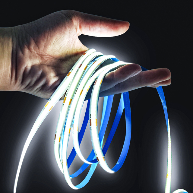 Flexible COB LED Strip Light 320LED/M 8mm 3000K 4000K 6500K Dimmable IP20 Remote Control Copper CRI90 5M Roll DC24V 2-Year