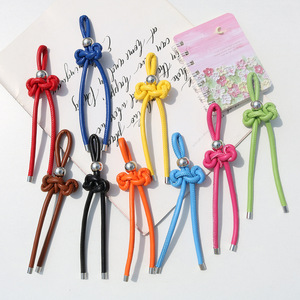 PU Leather Wenchang <b>Knot</b> Keychain Lucky Charm Pendant for Students Success Blessing Bag Decoration Key Ring - Product Image 1